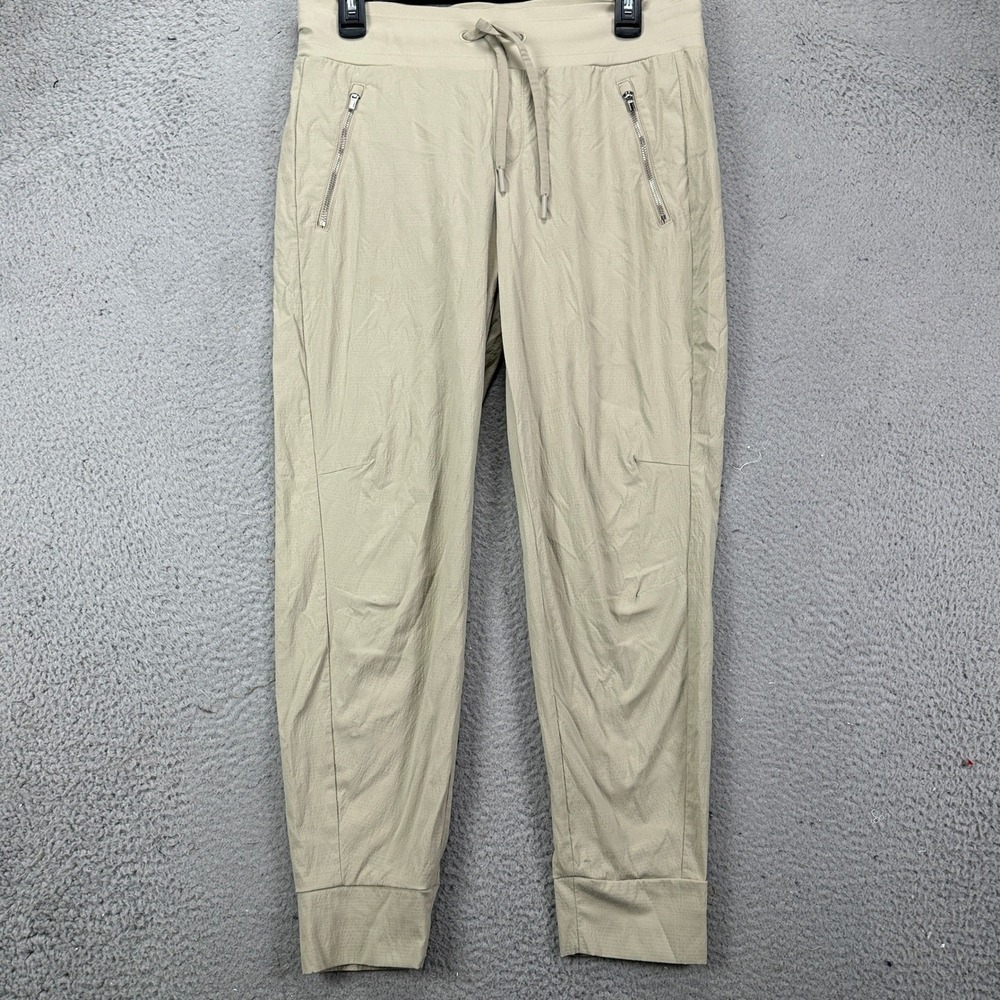 Athleta Sweatpants Jogger Womens 8 Gray Tan Lightweight Performance Stretch Tech